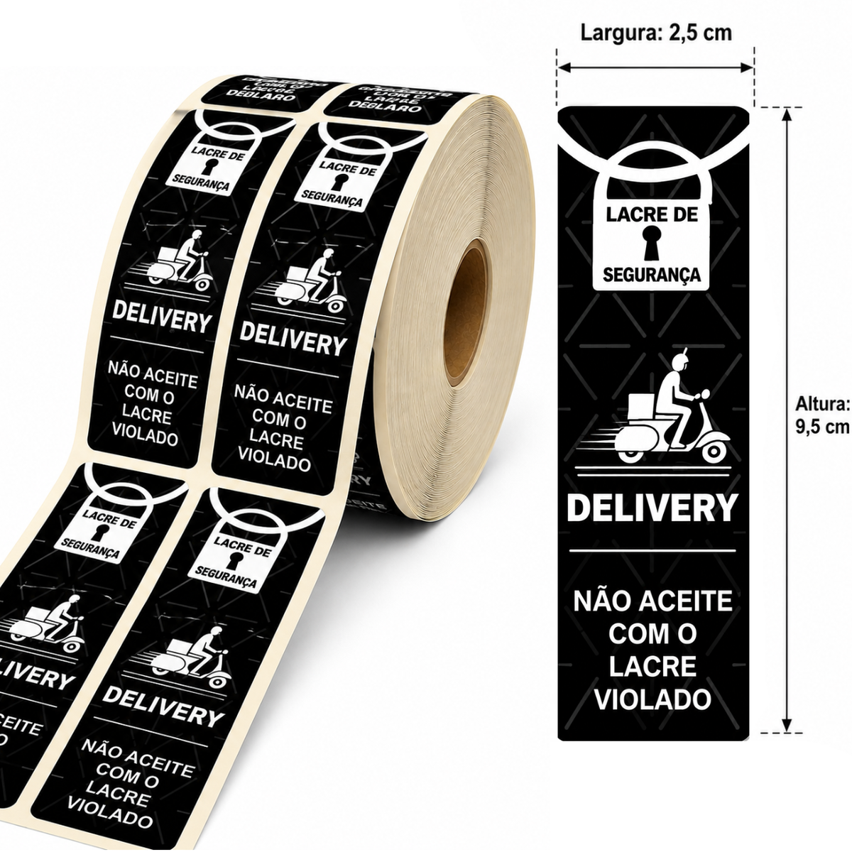 Lacre de Segurança para Delivery - Preto