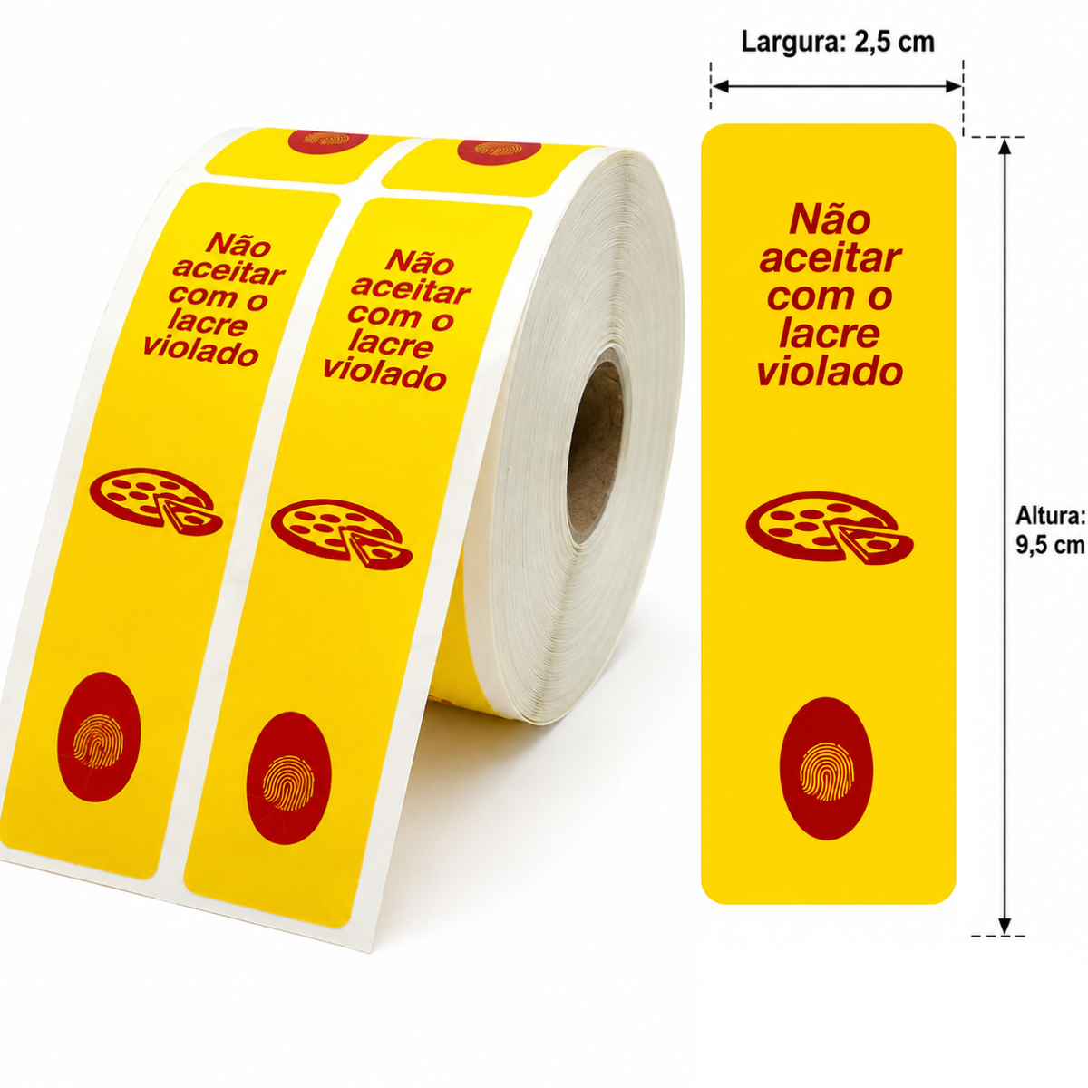 Lacre de Segurança para Pizza - Amarelo.