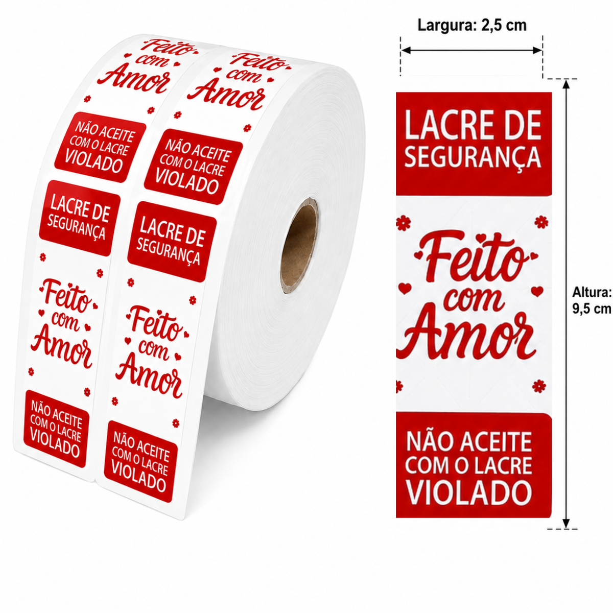 Lacre de Segurança para Delivery - Feito com Amor