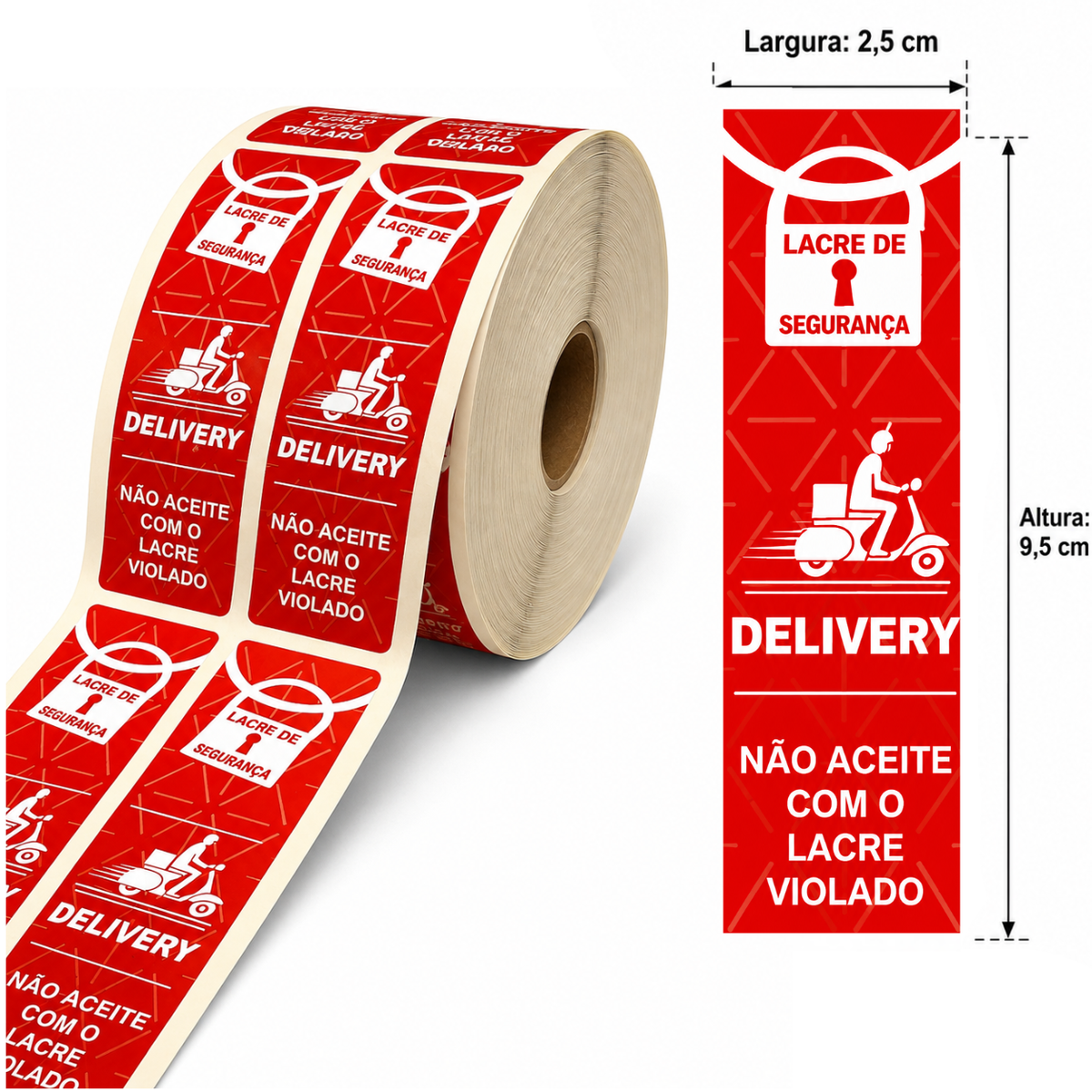 Lacre de Segurança para Delivery - Vermelho